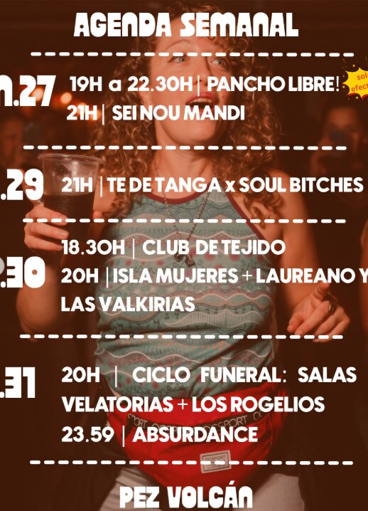 Agenda semanal de Pez Volcán del 27 al 31 de octubre